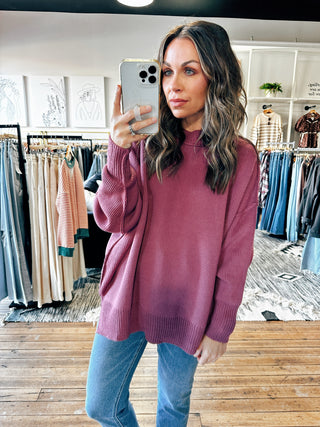 Front View. Drop Shoulder Sweater-4 Colors-Sweaters-VerClare Boutique