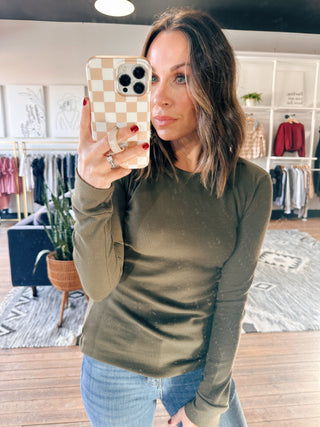 Vienna Thermal Knit Top-9 Colors-Tops Basic Solid-VerClare Boutique