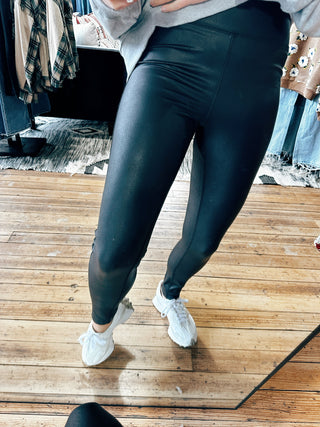 Ava Faux Leather Leggings-Bottoms-VerClare Boutique