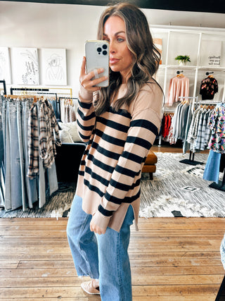 Ashlee Striped Sweater-2 Colors-Sweaters-VerClare Boutique