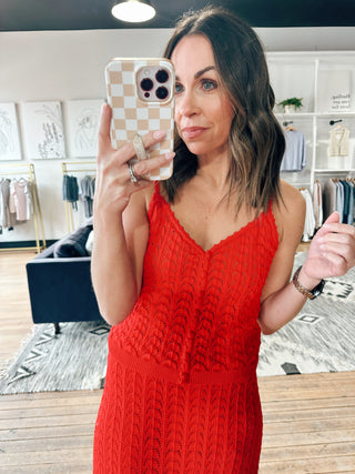 Lexa Sweater Tank - Kiss Me Red-Tops Basic SolidLexa Sweater Tank - Kiss Me Red | VerClare Boutique | Chenoa, IL-VerClare Boutique