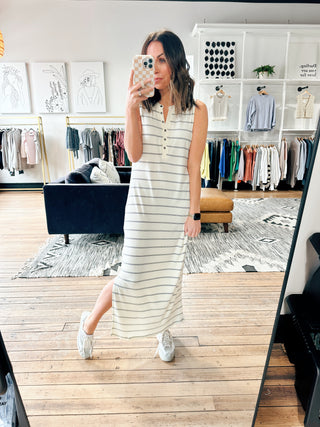 Eileen Dress - Off White/Navy-Dresses & RompersEileen Dress - Off White/Navy | VerClare Boutique | Chenoa, IL-VerClare Boutique