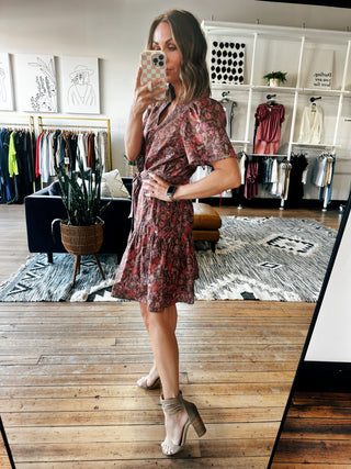 Brown Floral Tie-Waist Dress with Pockets-Dresses & RompersBrown Floral Tie-Waist Dress with Pockets | VerClare Boutique-Women's Floral Tie Dress | Brown Floral Waist Tie Dress with Pockets | Sizes: S, M, L | Free US shipping on all eligible orders. Located in Chenoa, Illinois-VerClare Boutique