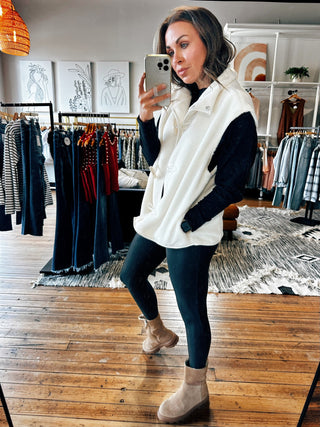 Crystal Sherpa Vest-Jackets & Kimonos-VerClare Boutique