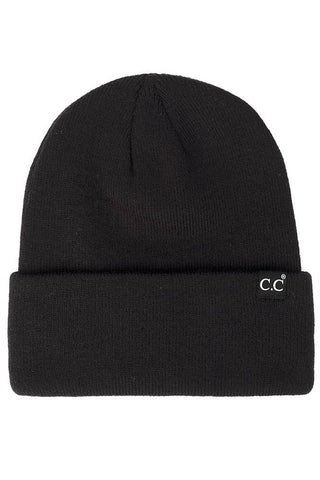 C.C Solid Cuff Beanie Hat-Stocking Stuffers-VerClare Boutique