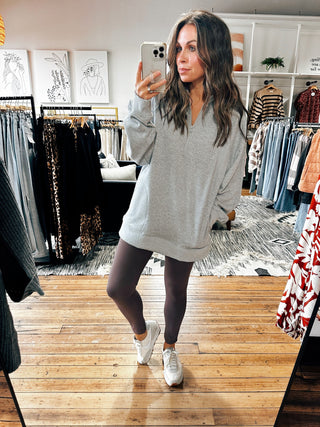 Chase Half-Zip Pull Over-Grey-Jackets & Kimonos-VerClare Boutique