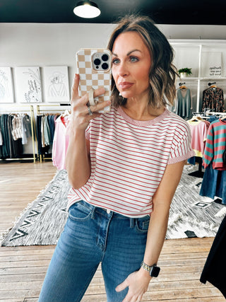 Zilker Pinstripe Top-2 Colors-Tops Basic Print-VerClare Boutique