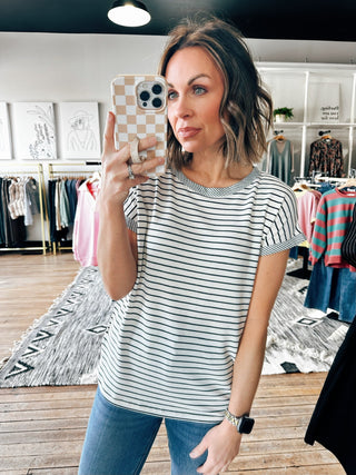 Zilker Pinstripe Top-2 Colors-Tops Basic Print-VerClare Boutique