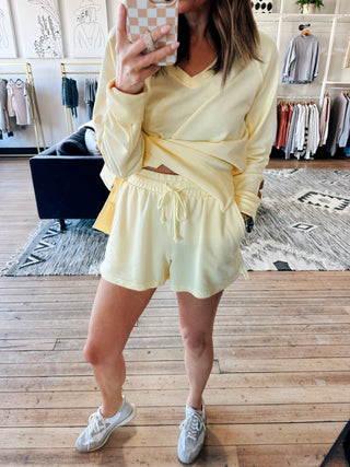 Birdie Short - Sunnyside-BottomsHarper Two Piece Set-Blush | VerClare Boutique | Chenoa, IL-Women's Blush Lounge Set. Available in sizes: S, M, L. 60% Cotton, 40% Polyester. Free US shipping on all eligible orders. Located in Chenoa, Illinois.-VerClare Boutique