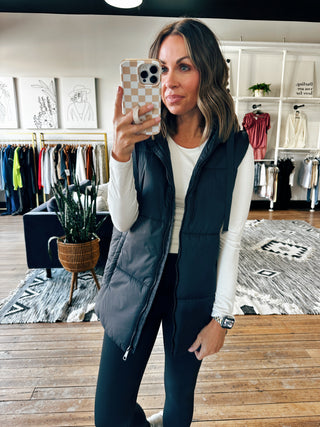 Olivia Puffer Vest-2 Colors-Jackets & KimonosOlivia Puffer Vest | VerClare Boutique | Chenoa, IL-Olivia Puffer Vest! Located in Chenoa, Illinois about 20 minutes outside of Bloomington & Normal, IL in McLean County. Free Shipping on eligible Orders. Shop Pay Accepted.-VerClare Boutique