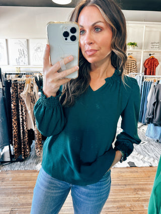 Emerald Dress Top-Tops Casual-VerClare Boutique