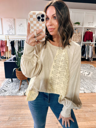 Mikayla Contrast Pullover-Tops Basic Print-VerClare Boutique