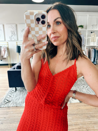 Lexa Sweater Tank - Kiss Me Red-Tops Basic SolidLexa Sweater Tank - Kiss Me Red | VerClare Boutique | Chenoa, IL-VerClare Boutique