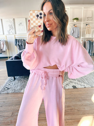 Harper Two Piece Set - Blush-BottomsHarper Two Piece Set-Blush | VerClare Boutique | Chenoa, IL-Women's Blush Lounge Set. Available in sizes: S, M, L. 60% Cotton, 40% Polyester. Free US shipping on all eligible orders. Located in Chenoa, Illinois.-VerClare Boutique