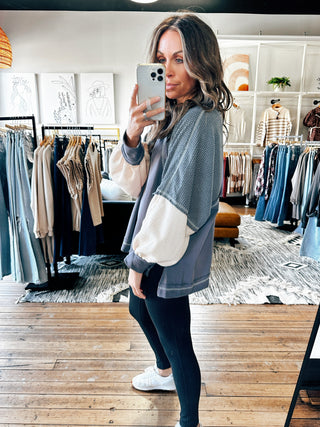 Madyson Color Block Pullover-Tops Basic Solid-VerClare Boutique