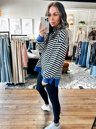 Addie Stripe Pullover-2 Colors-Jackets & Kimonos-VerClare Boutique