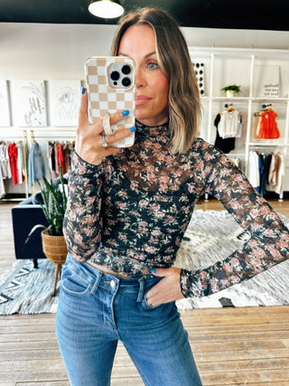 Birdie Lace Mesh Top - 5 Colors-Tops Casual-VerClare Boutique