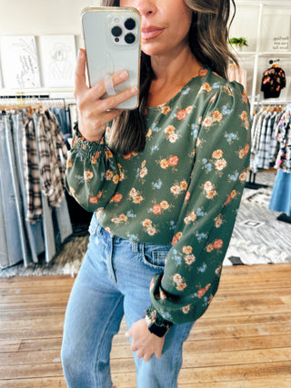 Candace Floral Top-2 Colors-Tops Casual-VerClare Boutique