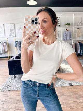 Renae Rib Short Sleeve Top - 3 Colors-Tops Basic SolidZ-Supply Renae Rib Short Sleeve Top-3 Colors | VerClare Boutique | Chenoa, IL-Shop the Z-Supply Renae Rib Short Sleeve Top-3 Colors. Available now at VerClare Boutique! | VerClare Boutique | Chenoa, IL-VerClare Boutique