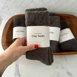 Cozy Cloud Socks - Charcoal-Stocking Stuffers-VerClare Boutique