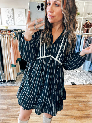 Ada Striped Mini Dress-Dresses & Rompers-VerClare Boutique