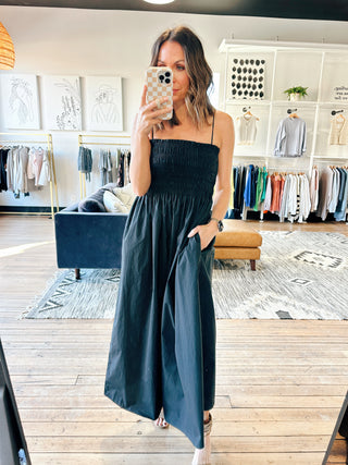 Cornelia Poplin Maxi Dress - Black