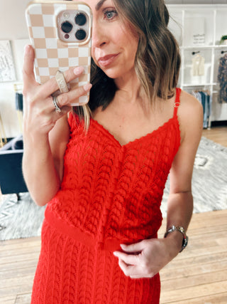 Lexa Sweater Tank - Kiss Me Red-Tops Basic SolidLexa Sweater Tank - Kiss Me Red | VerClare Boutique | Chenoa, IL-VerClare Boutique