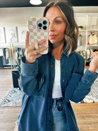 Z SUPPLY - All Day Knit Denim Jacket - Indigo-Jackets/Kimonos-VerClare Boutique