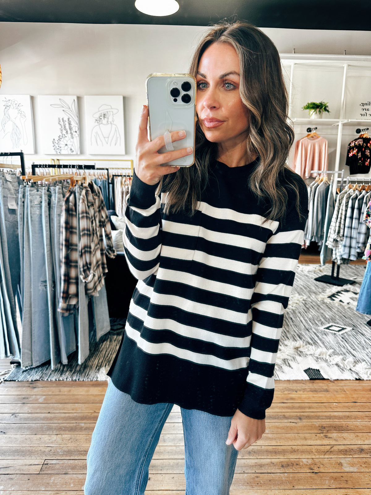 Ashlee Striped Sweater-2 Colors-Sweaters-VerClare Boutique