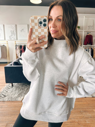 Cassandra Mock Neck Sweatshirt - 2 Colors-Jackets & KimonosCassandra Mock Neck Sweatshirt – 2 Colors | VerClare Boutique-Oversized mock neck sweatshirt in two colors — soft, cozy, and perfect for everyday wear. Relaxed fit with an elevated neckline. Free US shipping from VerClare Boutique.-VerClare Boutique