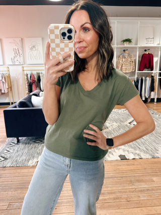 Z Supply-Modern V-Neck Tee-3 Colors-Tops Basic SolidZ Supply Modern V-Neck Tee – White, Tea Leaf & Black | VerClare Boutique | Chenoa, IL-Shop the Z Supply Modern V-Neck Tee in White, Tea Leaf & Black — soft, breathable, and effortlessly flattering. Perfect everyday essential at VerClare Boutique! | VerClare Boutique | Chenoa, IL-VerClare Boutique