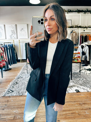 Black View. Zoe Knit Sleeve Blazer- 2 Colors-Jackets & Kimonos-VerClare Boutique