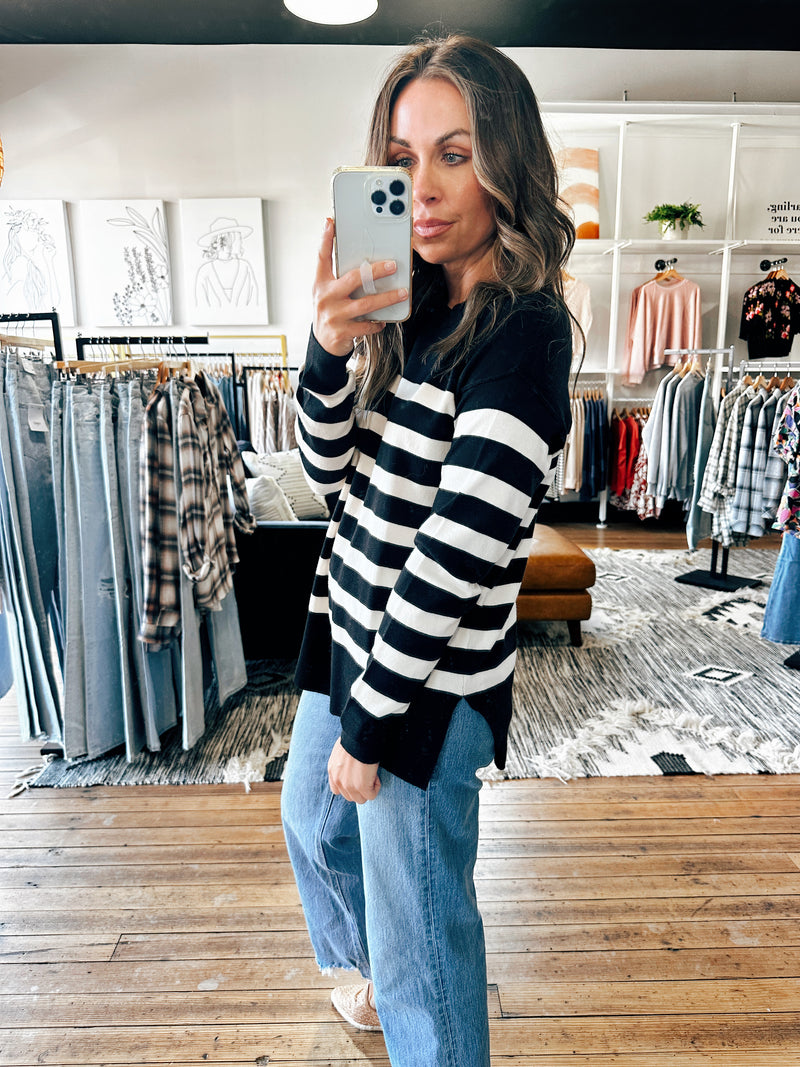 Ashlee Striped Sweater-2 Colors-Sweaters-VerClare Boutique