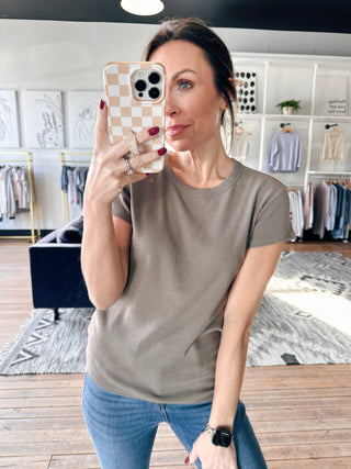 Renae Rib Short Sleeve Top - 3 Colors-Tops Basic SolidZ-Supply Renae Rib Short Sleeve Top-3 Colors | VerClare Boutique | Chenoa, IL-Shop the Z-Supply Renae Rib Short Sleeve Top-3 Colors. Available now at VerClare Boutique! | VerClare Boutique | Chenoa, IL-VerClare Boutique