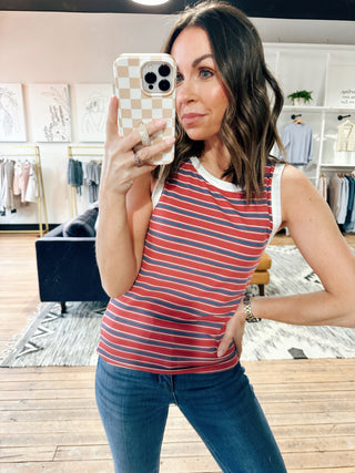 Bexley Striped Tank Top - 2 Colors-Tops CasualBexley Striped Tank | VerClare Boutique | Chenoa, IL-VerClare Boutique