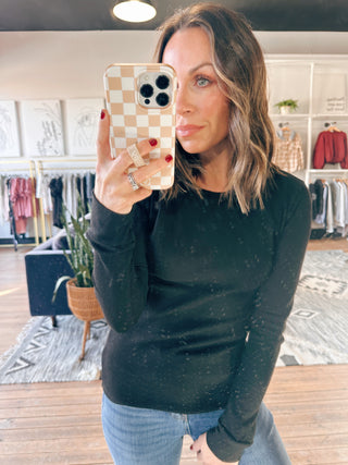 Vienna Thermal Knit Top-9 Colors-Tops Basic Solid-VerClare Boutique