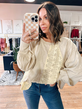 Mikayla Contrast Pullover-Tops Basic Print-VerClare Boutique