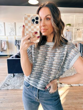 Ballast Crochet Stripe Sweater Top - Calypso Blue Indigo-Tops CasualWishlist Elaria Scallop Sweater Tank – M. Blue | VerClare Boutique | Chenoa, IL-Shop the Wishlist Elaria Scallop Sweater Tank in M. Blue. A lightweight sweater tank with feminine scalloped details, perfect for layering or wearing solo. Available now at VerClare Boutique! | VerClare Boutique | Chenoa, IL-VerClare Boutique