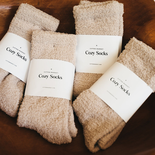 Cozy Cloud Socks - Ivory-Stocking Stuffers-VerClare Boutique