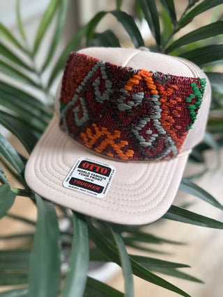 Orijinal Designs Trucker Cap-Sand with Rust, Grey, Orange & Green-AccessoriesOrijinal Designs Trucker Cap-Black | VerClare Boutique | Chenoa, IL-Trucker Hat. Wear with care! Structured Bill. Final sale. Free US shipping on all eligible orders. Shop Pay Accepted. Located in Chenoa, Illinois.-VerClare Boutique