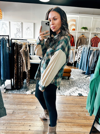 Oversized Plaid Snow Wash Shirt-VerClare Boutique