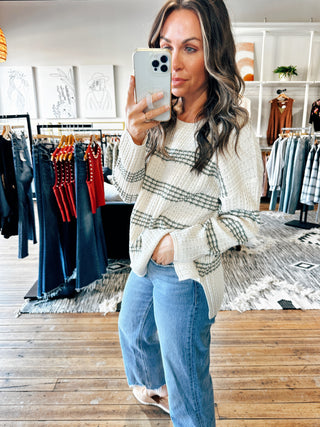 Oversized Striped Knit Sweater-3 Colors-Sweaters-VerClare Boutique