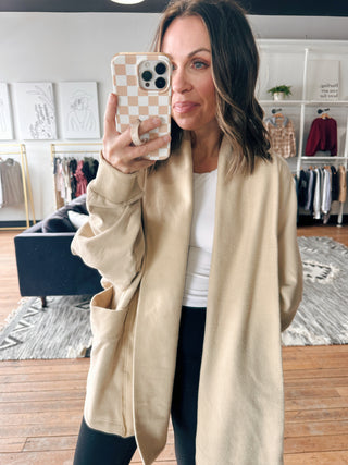 Gabriella French Terry Cardigan-SweatersGabriella French Terry Cardigan – Soft Beige | VerClare Boutique | Chenoa, IL-Soft beige French terry cardigan with an oversized fit and deep pockets. Comfy, lightweight, and perfect for layering. Free US shipping from VerClare Boutique.-VerClare Boutique
