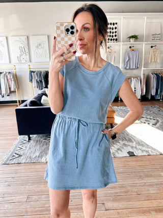 Kalani Jersey Denim Shirt Dress - Santorini Indigo-Dresses & RompersZ-Supply Kalani Jersey Denim Dress-Santorini Indigo | VerClare Boutique | Chenoa, IL-Shop the Z-Supply Kalani Jersey Denim Dress-Santorini Indigo. Available now at VerClare Boutique! | VerClare Boutique | Chenoa, IL-VerClare Boutique