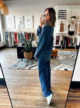 Z SUPPLY - Hunter Knit Denim Pant-Indigo-Bottoms-VerClare Boutique