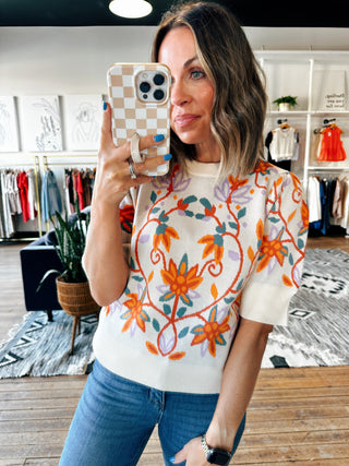 Maisie Soft Floral Sweater-Sweaters-VerClare Boutique