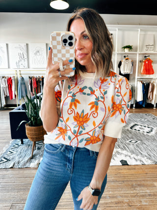 Maisie Soft Floral Sweater-Sweaters-VerClare Boutique