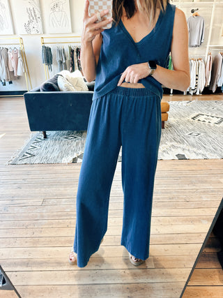 Scout Jersey Denim Pant - Indigo-BottomsWishlist Elaria Scallop Sweater Tank – M. Blue | VerClare Boutique | Chenoa, IL-Shop the Wishlist Elaria Scallop Sweater Tank in M. Blue. A lightweight sweater tank with feminine scalloped details, perfect for layering or wearing solo. Available now at VerClare Boutique! | VerClare Boutique | Chenoa, IL-VerClare Boutique