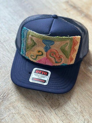 Orijinal Designs Trucker Cap-Navy with Orange, Blue, Pink & Green