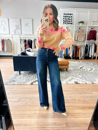 Calia High Rise Wide Jeans-Jackets & KimonosCalia High Rise Wide Jeans | VerClare Boutique-High-rise wide-leg jeans with comfortable stretch and a flattering, relaxed fit. Everyday denim for easy styling. Free US shipping from VerClare Boutique.-VerClare Boutique